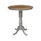 International Concepts Round 36 in Rd Pedestal Bar Ht Table, 2 X-Back Bar Ht Stools, Hickory/Stone, 36 in W, 36 in L, Wood K41-36RT-6B-S6133-2 - alternate 3